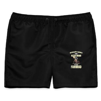 Unterschätze niemals einen Alten Mann - Männer Badeshorts - Schwarz - Vorne - AI Model Male 178 light (178cm)