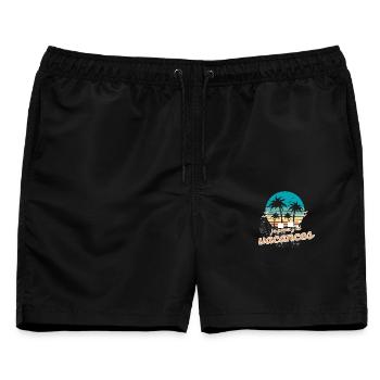 Tropische Feiertage Dämmerung - Männer Badeshorts - Schwarz - Vorne - AI Model Male 178 light (178cm)