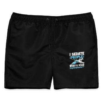 Anesthesiologist What´s Your Superpower Anesthesia - Männer Badeshorts - Schwarz - Vorne - AI Model Male 178 light (178cm)