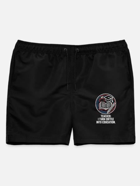 Teacher I Turn Coffee Into Education - Männer Badeshorts - Schwarz
