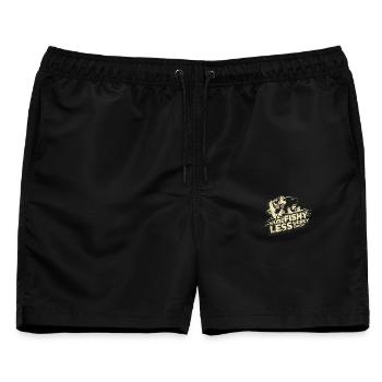 Angler Spruch - Männer Badeshorts - Schwarz - Vorne - AI Model Male 178 light (178cm)