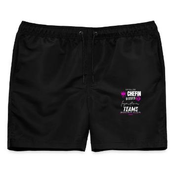 Stolze Chefin legendäres Team Chefin Geschenke - Männer Badeshorts - Schwarz - Vorne - AI Model Male 178 light (178cm)