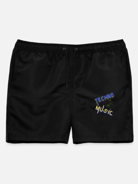Techno Underground Club Logo - Männer Badeshorts - Schwarz