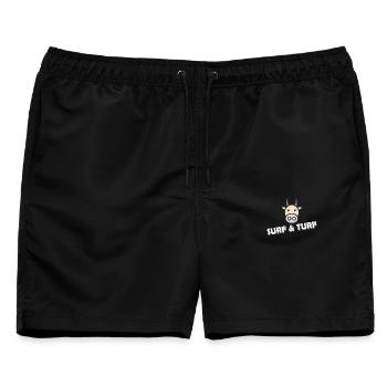 SURF & TURF - Männer Badeshorts - Schwarz - Vorne - AI Model Male 178 light (178cm)