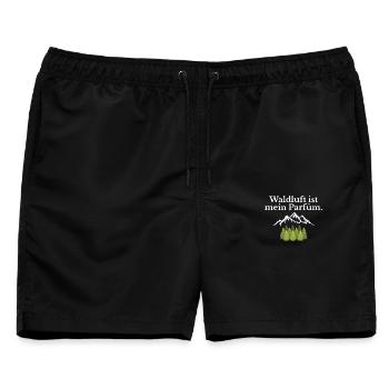 Waldluft ist mein Parfüm - Männer Badeshorts - Schwarz - Vorne - AI Model Male 178 light (178cm)