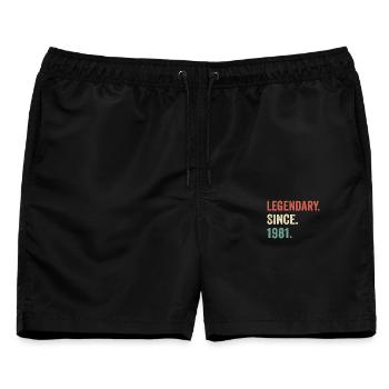 legendär seit 1981 - Männer Badeshorts - Schwarz - Vorne - AI Model Male 178 light (178cm)