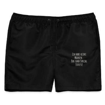 Ich habe keine Macken. Das sind Special-Effects - Männer Badeshorts - Schwarz - Vorne - AI Model Male 178 light (178cm)