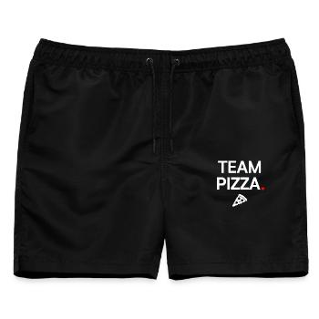 TEAM PIZZA | Gourmet-Humor - Männer Badeshorts - Schwarz - Vorne - AI Model Male 178 light (178cm)