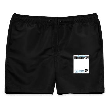 Gästebuch Scheidungsparty Geschieden Scheidung - Männer Badeshorts - Schwarz - Vorne - AI Model Male 178 light (178cm)