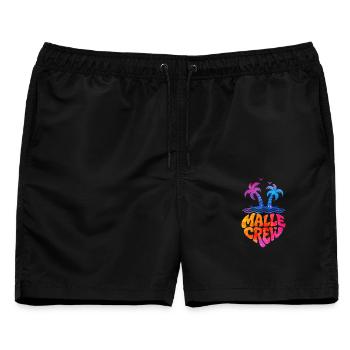 Malle Crew Palmen Insel Vibes - Männer Badeshorts - Schwarz - Vorne - AI Model Male 178 light (178cm)