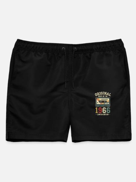 Originales Retro-Kassettenband von 1966, 60. Geburtstag - Männer Badeshorts - Schwarz