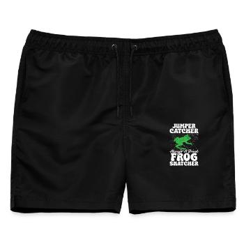 Frog Catcher Jumper Catcher Always A Proud Frog - Männer Badeshorts - Schwarz - Vorne - AI Model Male 178 light (178cm)