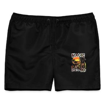 90s Retro Vintage - Männer Badeshorts - Schwarz - Vorne - AI Model Male 178 light (178cm)
