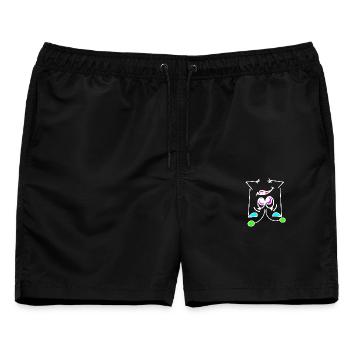 Neon-Mood Flip - Das Umdreh-Gesicht - Männer Badeshorts - Schwarz - Vorne - AI Model Male 178 light (178cm)