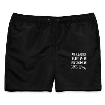 Lustiger Spruch Silvester - Männer Badeshorts - Schwarz - Vorne - AI Model Male 178 light (178cm)