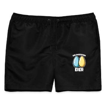 Dicke Eier die dicksten Eier Ostereier - Männer Badeshorts - Schwarz - Vorne - AI Model Male 178 light (178cm)