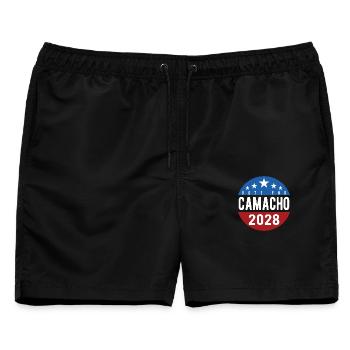 Wähle Camacho 2028 Lustige Parodie Lustig - Männer Badeshorts - Schwarz - Vorne - AI Model Male 178 light (178cm)