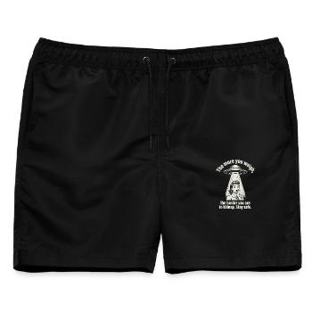  Funny Alien Abduction The More You Weigh Harder - Männer Badeshorts - Schwarz - Vorne - AI Model Male 178 light (178cm)