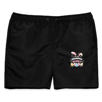 Ich Bin Die Oma Bunny Süße Ostern Familie Matching - Männer Badeshorts - Schwarz - Vorne - AI Model Male 178 light (178cm)