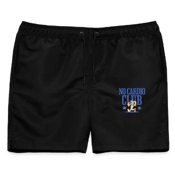 No Cardio Club – Gym Humor Design - Männer Badeshorts - Schwarz - Vorne - AI Model Male 178 light (178cm)