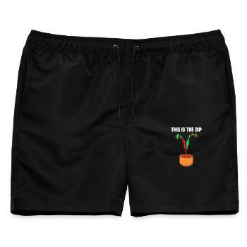 This is the dip Aktienmarkt Börse Trader - Männer Badeshorts - Schwarz - Vorne - AI Model Male 178 light (178cm)