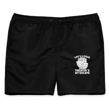Theater Life´s A Stage Actor Musical Theatre - Männer Badeshorts - Schwarz - Vorne - AI Model Male 178 light (178cm)