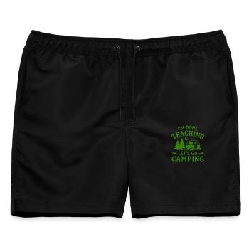 T-Shirt Pensionierter Lehrer-Campingkarawane - Männer Badeshorts - Schwarz - Vorne - AI Model Male 178 light (178cm)