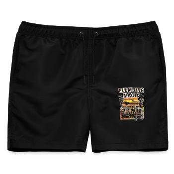 Klempner Retro Vintage - Männer Badeshorts - Schwarz - Vorne - AI Model Male 178 light (178cm)
