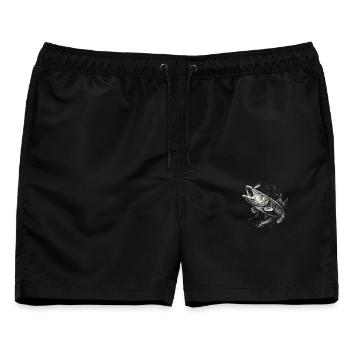 Hecht Angler - Männer Badeshorts - Schwarz - Vorne - AI Model Male 178 light (178cm)