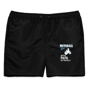 Motoball Bester Papa Vater Vatertag Geburtstag - Männer Badeshorts - Schwarz - Vorne - AI Model Male 178 light (178cm)