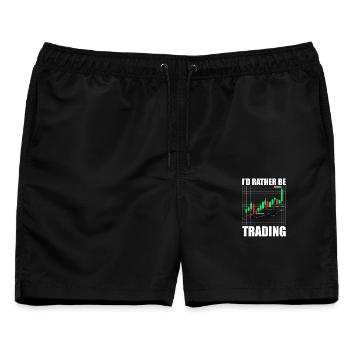 I'd rather be trading Aktienmarkt Börse Trader - Männer Badeshorts - Schwarz - Vorne - AI Model Male 178 light (178cm)