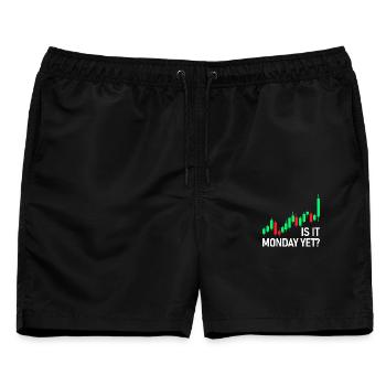 Is it monday yet? Aktienmarkt Börse Trader - Männer Badeshorts - Schwarz - Vorne - AI Model Male 178 light (178cm)