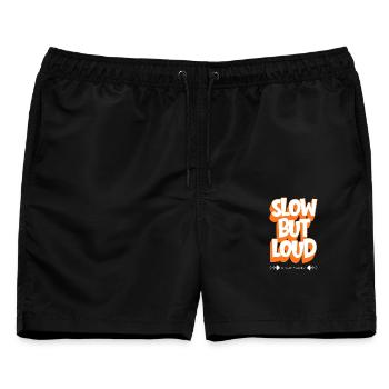 Langsam, aber laut – EPA genehmigt - Männer Badeshorts - Schwarz - Vorne - AI Model Male 178 light (178cm)