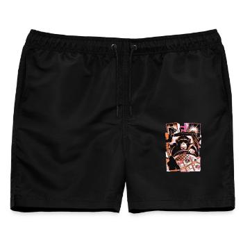 Affe Autofahrer Blitzer - Männer Badeshorts - Schwarz - Vorne - AI Model Male 178 light (178cm)