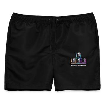 Lustiges Gaming Keyboard WASD mein Cardio Gamer - Männer Badeshorts - Schwarz - Vorne - AI Model Male 178 light (178cm)