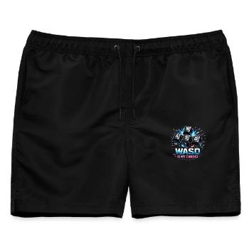 Lustiges Gaming Keyboard WASD mein Cardio Gamer - Männer Badeshorts - Schwarz - Vorne - AI Model Male 178 light (178cm)