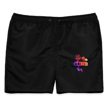 Climb Gradient Silhouette - Männer Badeshorts - Schwarz - Vorne - AI Model Male 178 light (178cm)