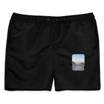 Düne Pfad am Meer Sonnenuntergang - Männer Badeshorts - Schwarz - Vorne - AI Model Male 178 light (178cm)