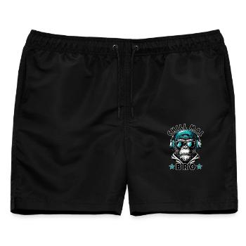 Chill Mal Bro Cooler Affe Mit Sonnenbrille  - Männer Badeshorts - Schwarz - Vorne - AI Model Male 178 light (178cm)