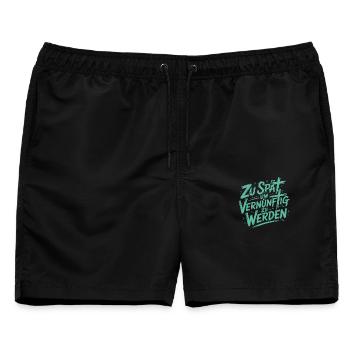 Zu spät vernünftig zu werden - Männer Badeshorts - Schwarz - Vorne - AI Model Male 178 light (178cm)