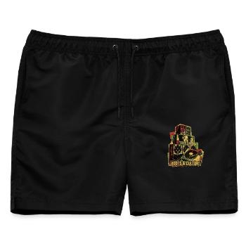 Roots Reggae Dub Soundsystem - Männer Badeshorts - Schwarz - Vorne - AI Model Male 178 light (178cm)