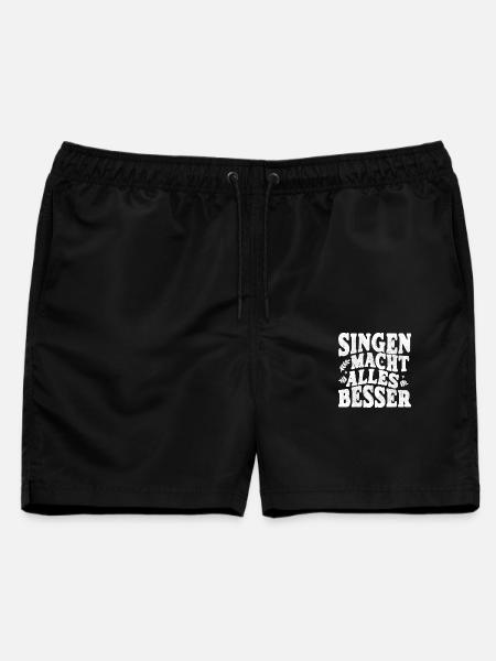 Singen macht alles besser - weiss - Männer Badeshorts - Schwarz