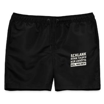 Schlank Würde Ich Dich Nur Unnötig Lustiges - Männer Badeshorts - Schwarz - Vorne - AI Model Male 178 light (178cm)