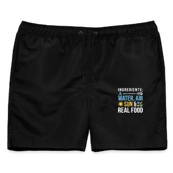 Ernährung Gesundheit Sport - Männer Badeshorts - Schwarz - Vorne - AI Model Male 178 light (178cm)
