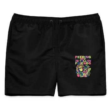 30 Trillion Freunde Ernährung - Männer Badeshorts - Schwarz - Vorne - AI Model Male 178 light (178cm)