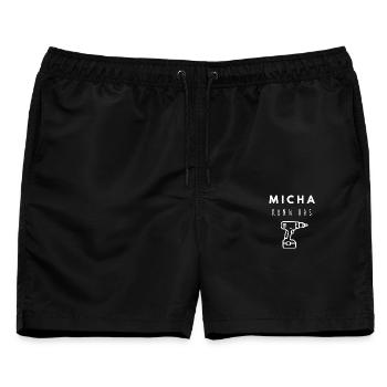 Michael Name Handwerker Werkzeug Akkuschrauber - Männer Badeshorts - Schwarz - Vorne - AI Model Male 178 light (178cm)