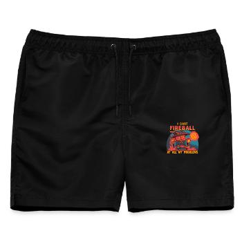 Ich zaubere Feuerball bei all meinen Problemen - Männer Badeshorts - Schwarz - Vorne - AI Model Male 178 light (178cm)