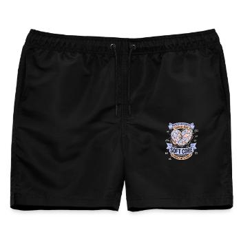 Handle With Care - Männer Badeshorts - Schwarz - Vorne - AI Model Male 178 light (178cm)