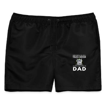 Lkw-Fahrer-Vater-Held - Männer Badeshorts - Schwarz - Vorne - AI Model Male 178 light (178cm)