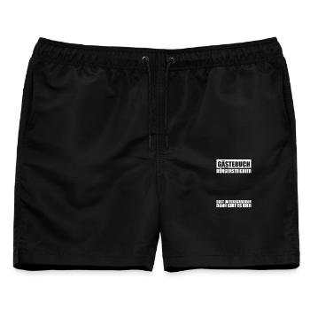 Gästebuch Bürgersteigbier Ortskontrollfahrt OKF - Männer Badeshorts - Schwarz - Vorne - AI Model Male 178 light (178cm)